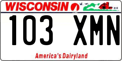 WI license plate 103XMN