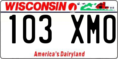 WI license plate 103XMO