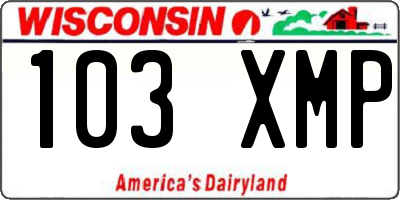 WI license plate 103XMP