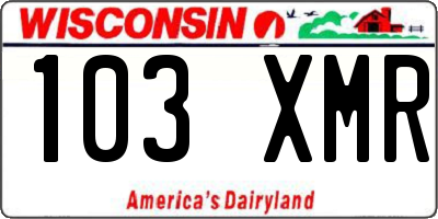WI license plate 103XMR