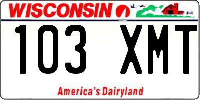 WI license plate 103XMT