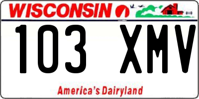 WI license plate 103XMV