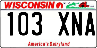 WI license plate 103XNA