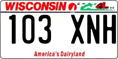 WI license plate 103XNH
