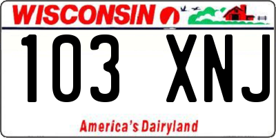WI license plate 103XNJ