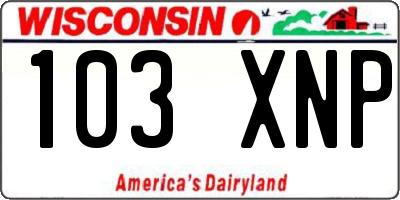 WI license plate 103XNP