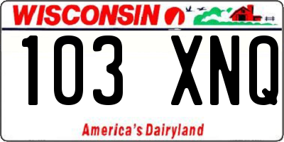 WI license plate 103XNQ