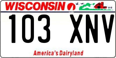 WI license plate 103XNV