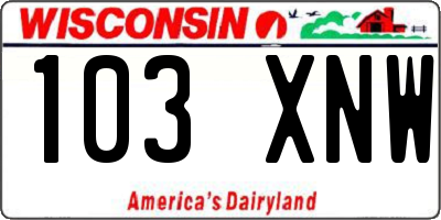 WI license plate 103XNW