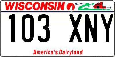 WI license plate 103XNY