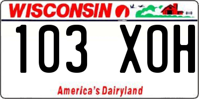 WI license plate 103XOH