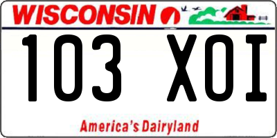 WI license plate 103XOI