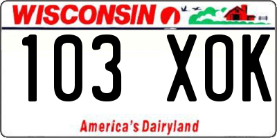 WI license plate 103XOK