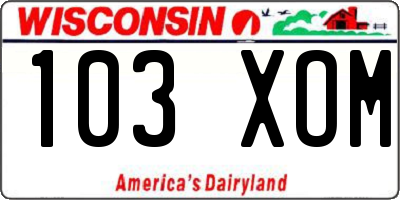 WI license plate 103XOM