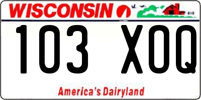 WI license plate 103XOQ