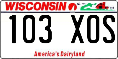 WI license plate 103XOS
