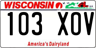 WI license plate 103XOV