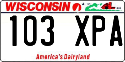 WI license plate 103XPA