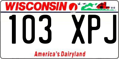 WI license plate 103XPJ