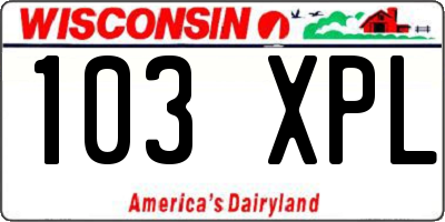 WI license plate 103XPL