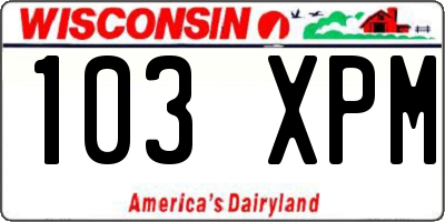 WI license plate 103XPM