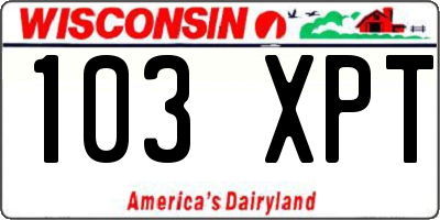 WI license plate 103XPT