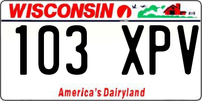 WI license plate 103XPV