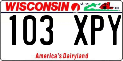 WI license plate 103XPY