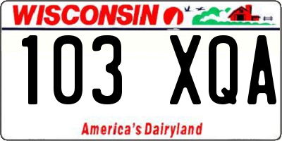 WI license plate 103XQA