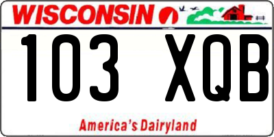 WI license plate 103XQB