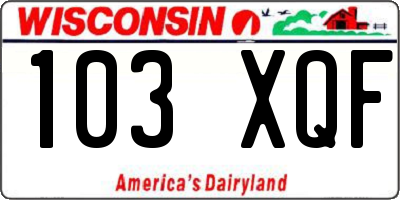 WI license plate 103XQF