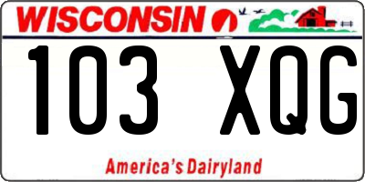 WI license plate 103XQG