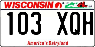 WI license plate 103XQH