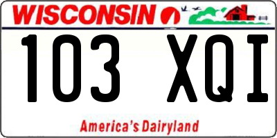 WI license plate 103XQI