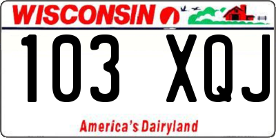 WI license plate 103XQJ