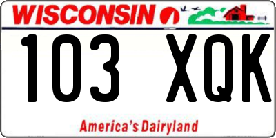 WI license plate 103XQK