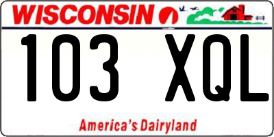 WI license plate 103XQL