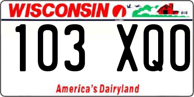 WI license plate 103XQO