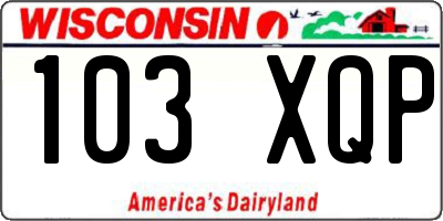 WI license plate 103XQP