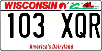 WI license plate 103XQR