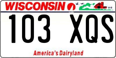 WI license plate 103XQS