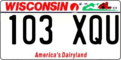WI license plate 103XQU