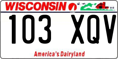 WI license plate 103XQV