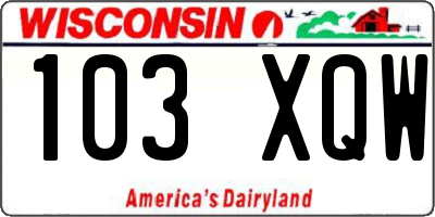 WI license plate 103XQW