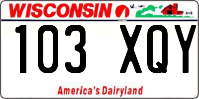 WI license plate 103XQY