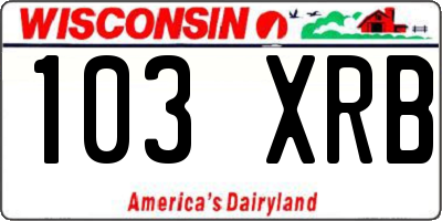 WI license plate 103XRB