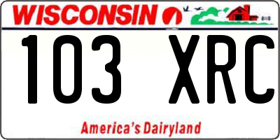 WI license plate 103XRC