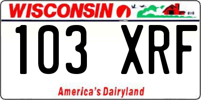 WI license plate 103XRF