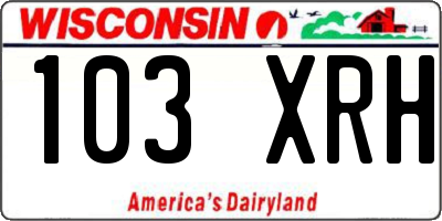 WI license plate 103XRH