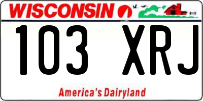 WI license plate 103XRJ